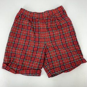 Hartstrings Red Plaid Pleated Shorts 100% Cotton Vtg 90s 80s Girls Size 10